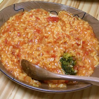 【レンジ調理】残りご飯でトマトチーズリゾット